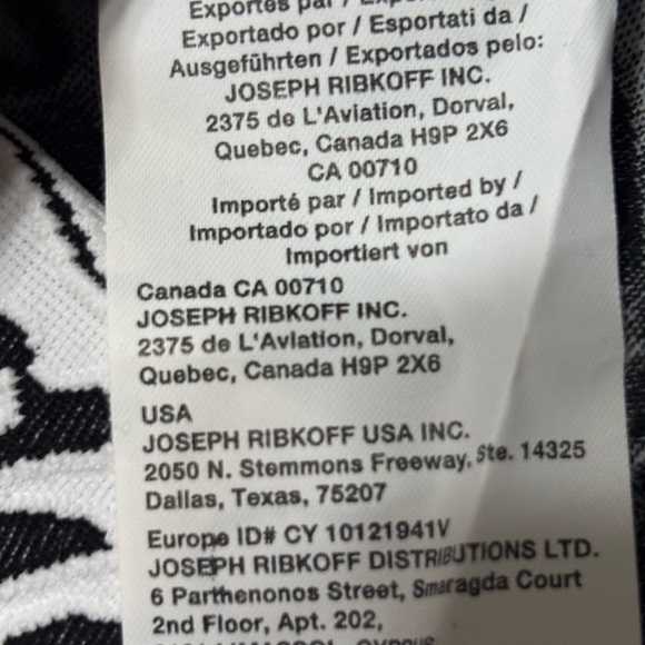 Joseph Ribkoff Monochrome Leaf Pattern Midi Dress In Black and White - Picture 8 of 13